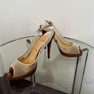 Soulsoutin Mesh net White Wedge Heels from Paris